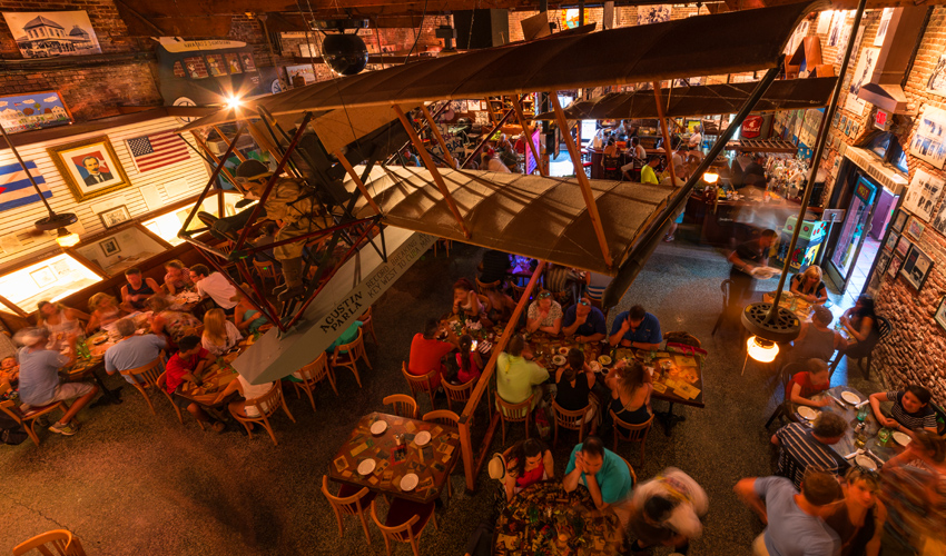 Decorated interior of El Meson de Pepe showing Cuban heritage